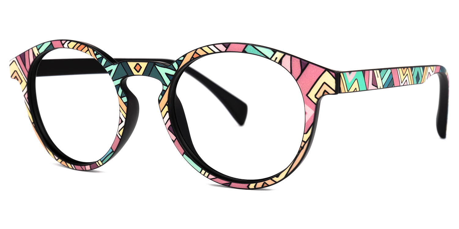 Street-Artist Round Pink-Floral Glasses | ZEELOOL UK1