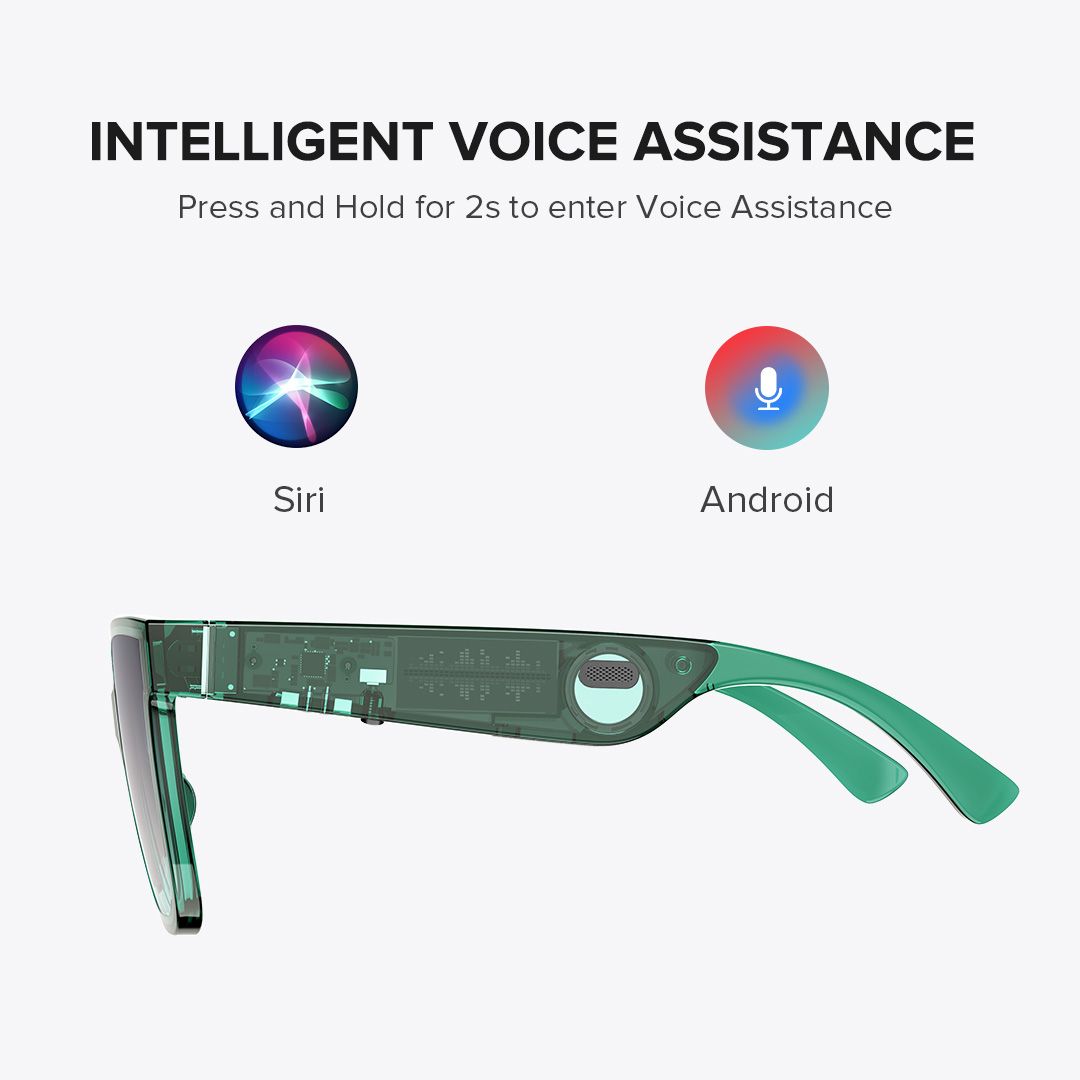 Boman Square Green Bluetooth Sunglasses | ZEELOOL UK5