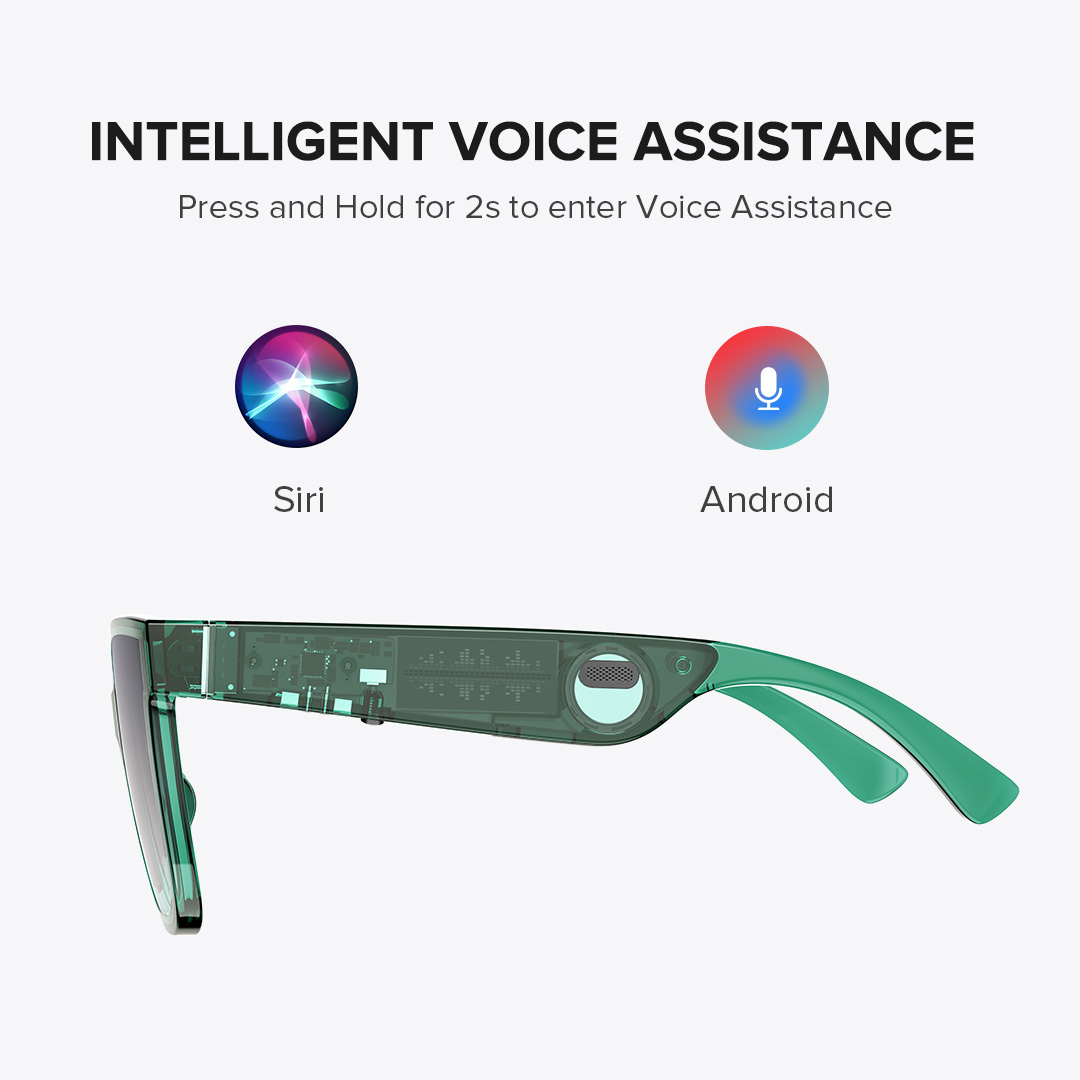 Boman Square Green Bluetooth Sunglasses | ZEELOOL UK5