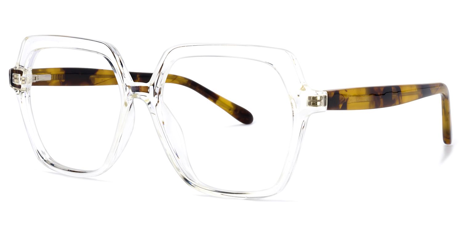 Norah Geometric Clear Glasses | ZEELOOL UK1