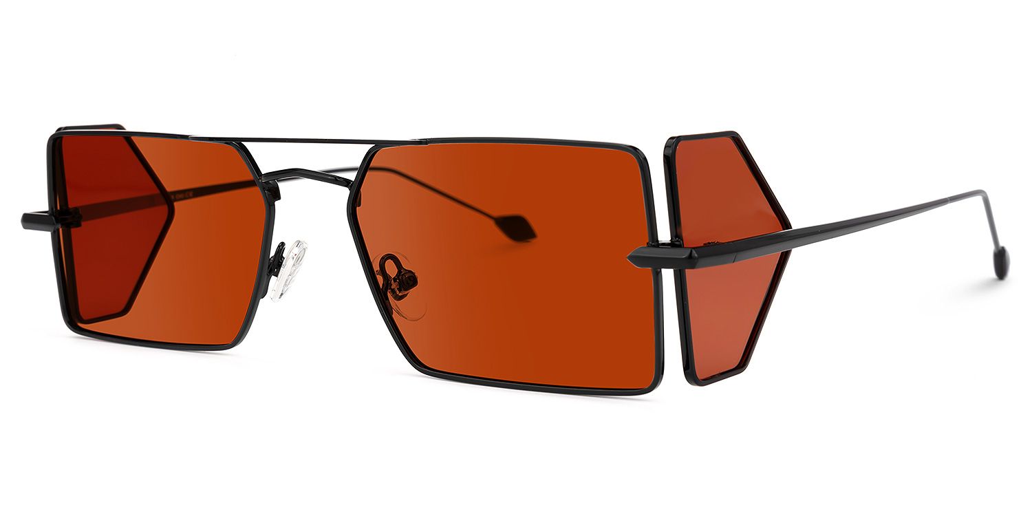 Romba Rectangle Red Sunglasses | ZEELOOL UK1
