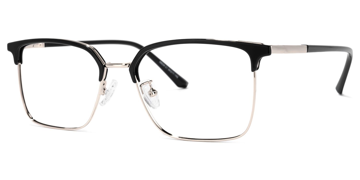 Hasan Square Black Glasses | ZEELOOL UK1