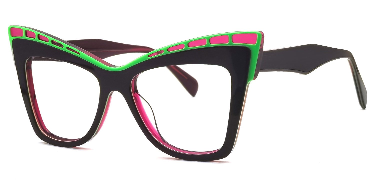 Abdoul Cateye Dark-Red Glasses | ZEELOOL UK1