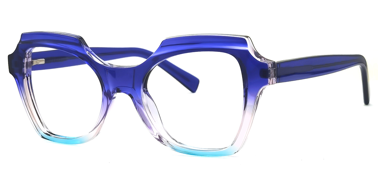 Caamir Geometric Blue Glasses | ZEELOOL UK1