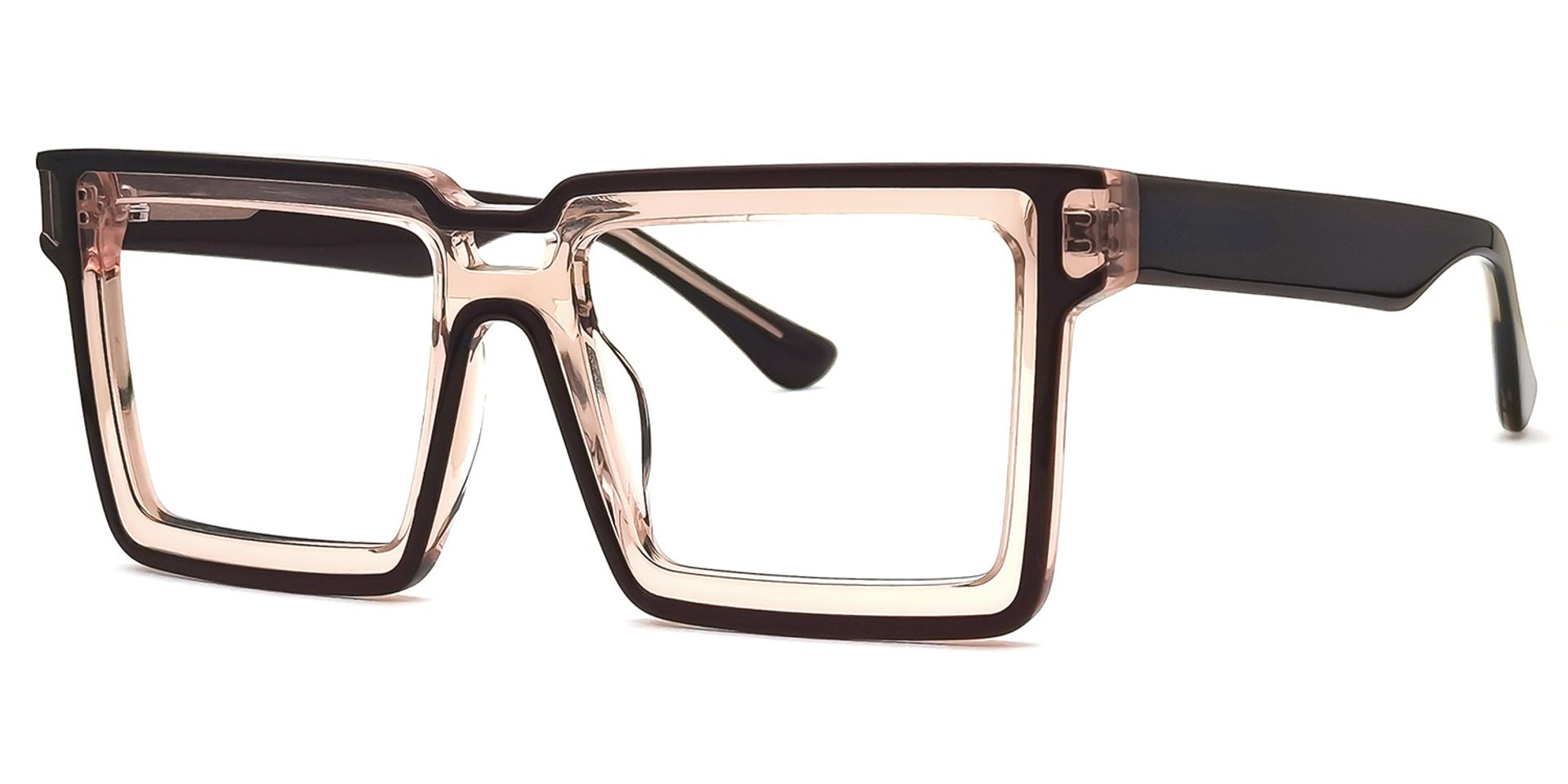 Cyberpunk Style Milian Brown-Black Frame Eyeglasses1