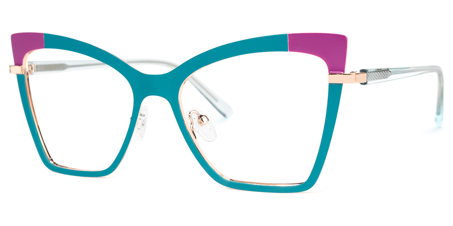 Poulson Cateye Teal Glasses1