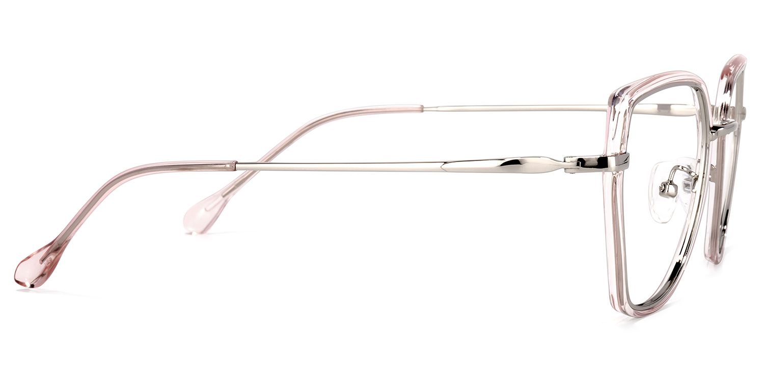 Noemi Geometric Pink-Silver Glasses | ZEELOOL UK3