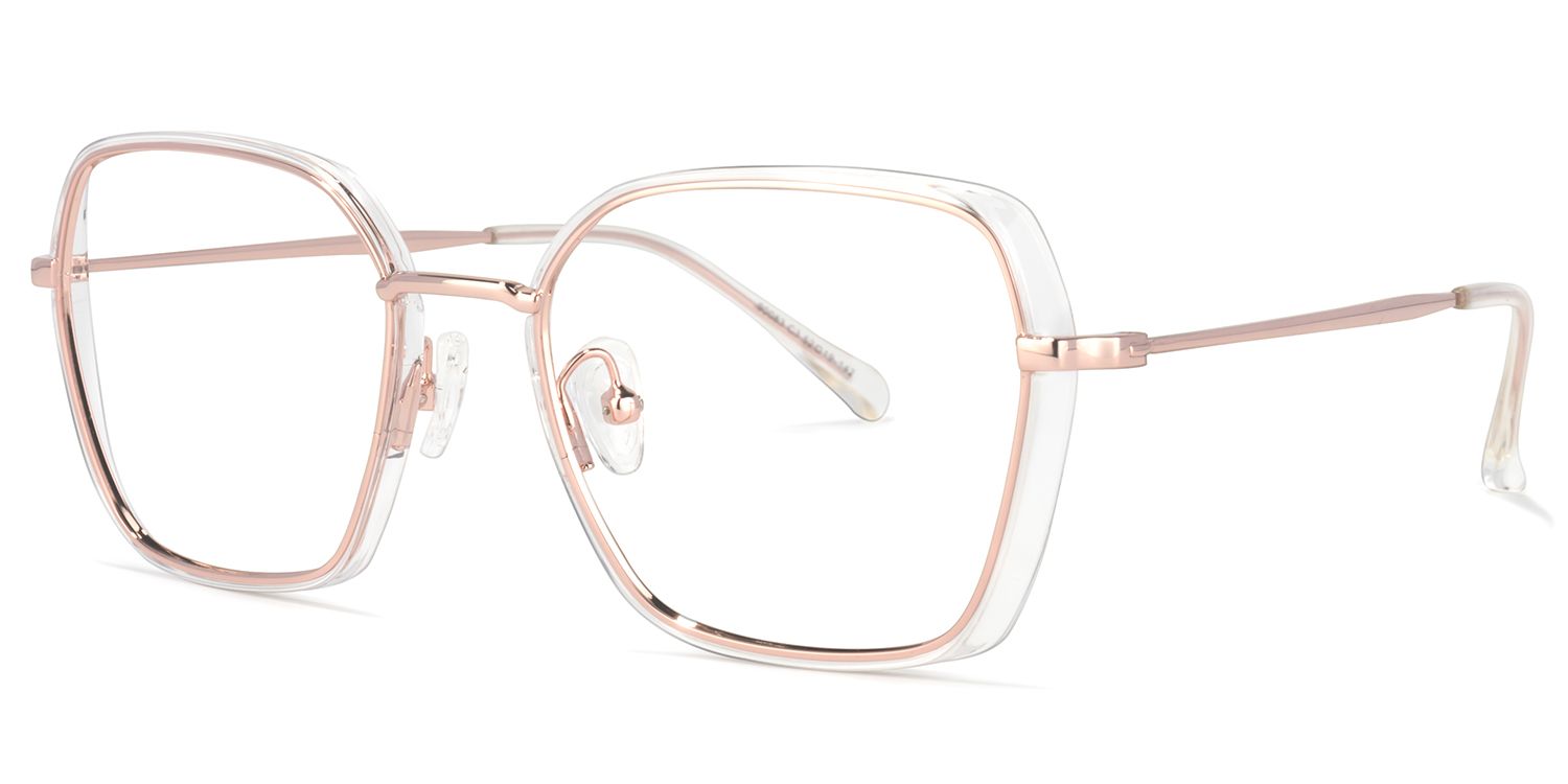 Natalee Square Rose-Gold Glasses | ZEELOOL UK1
