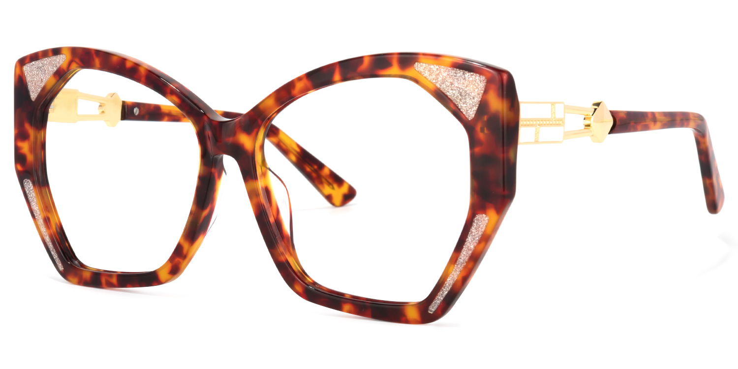 Routh Geometric Yellow-Tortoise Glasses | ZEELOOL UK2