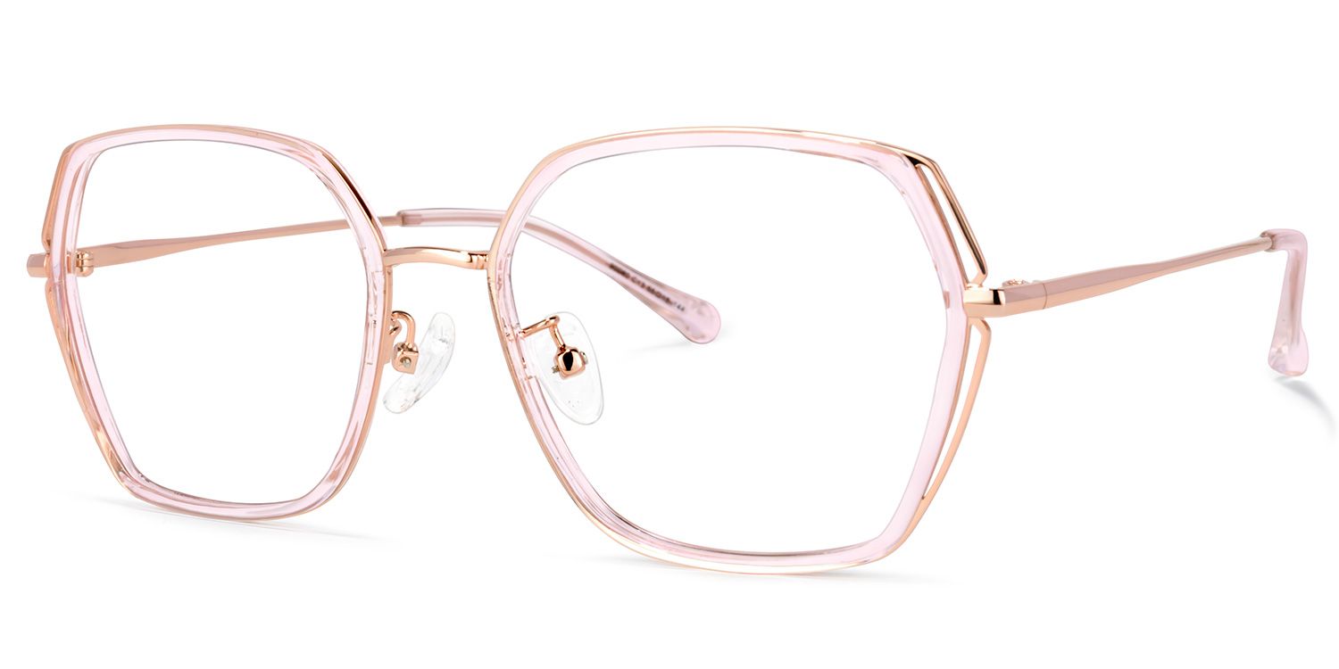 Odessa Geometric Pink Glasses | ZEELOOL UK1