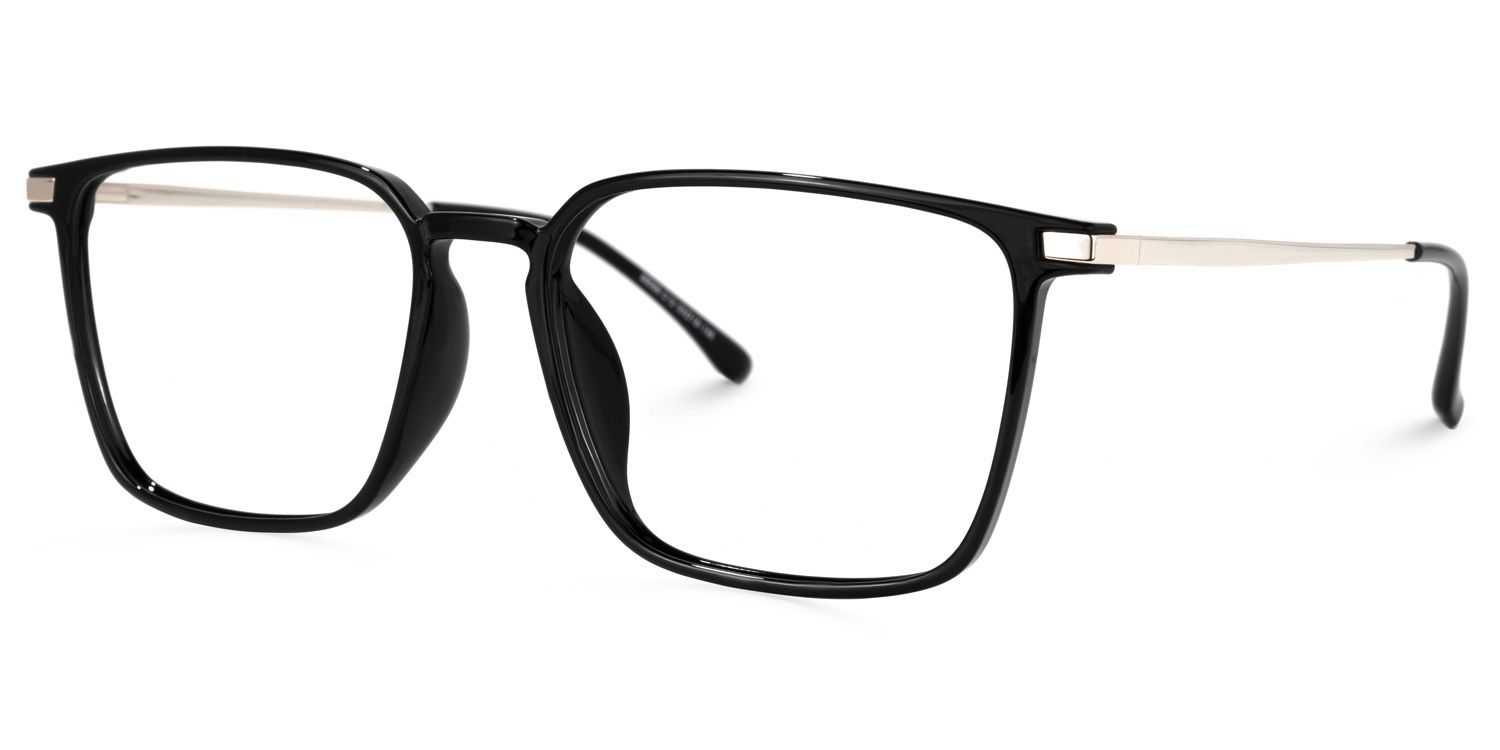 Litisha Square Black Glasses | ZEELOOL UK1