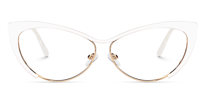 Ellen Cateye White Glasses0