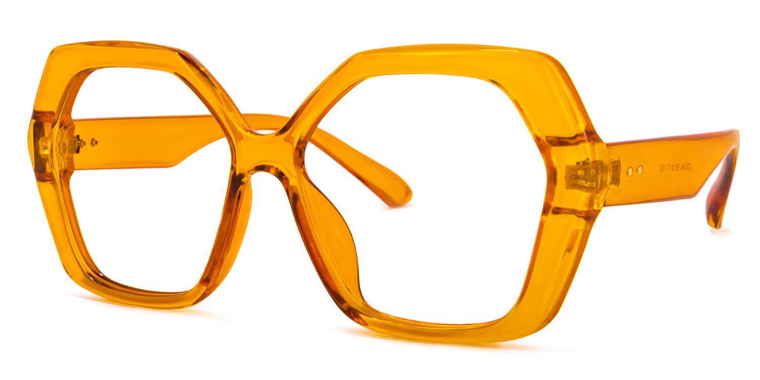 Piper Geometric Earthy-Yellow Glasses | ZEELOOL UK1
