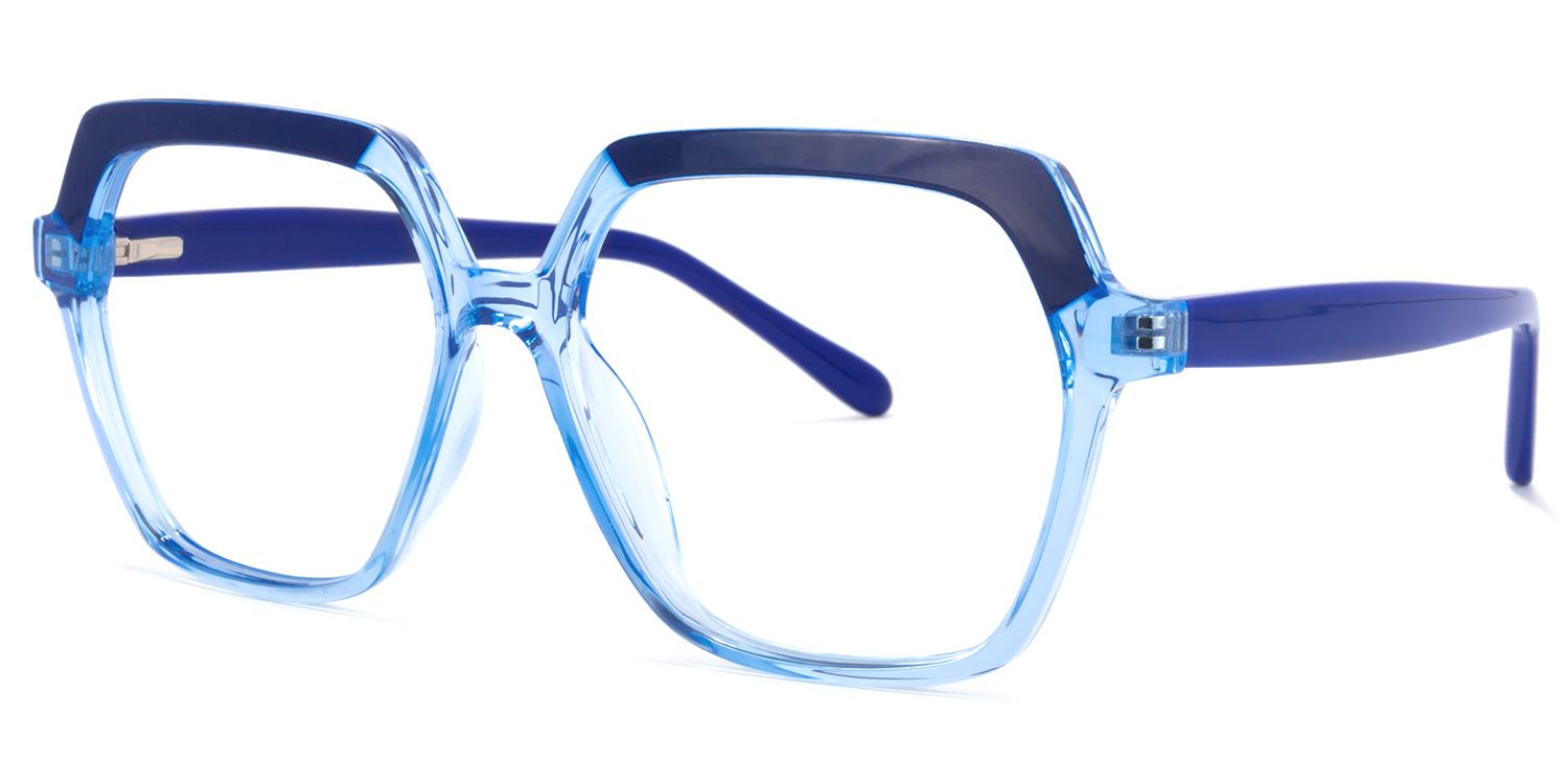 Norah Geometric Light-Blue Glasses | ZEELOOL UK1