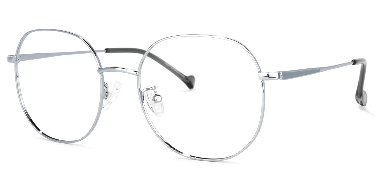 Qusay Round Silver Glasses | ZEELOOL UK1