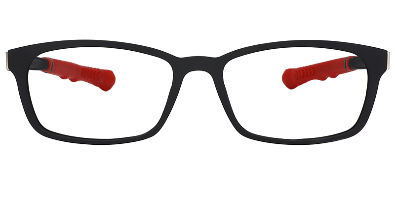 Lacy Rectangle Black Red Sports Glasses | ZEELOOL UK0