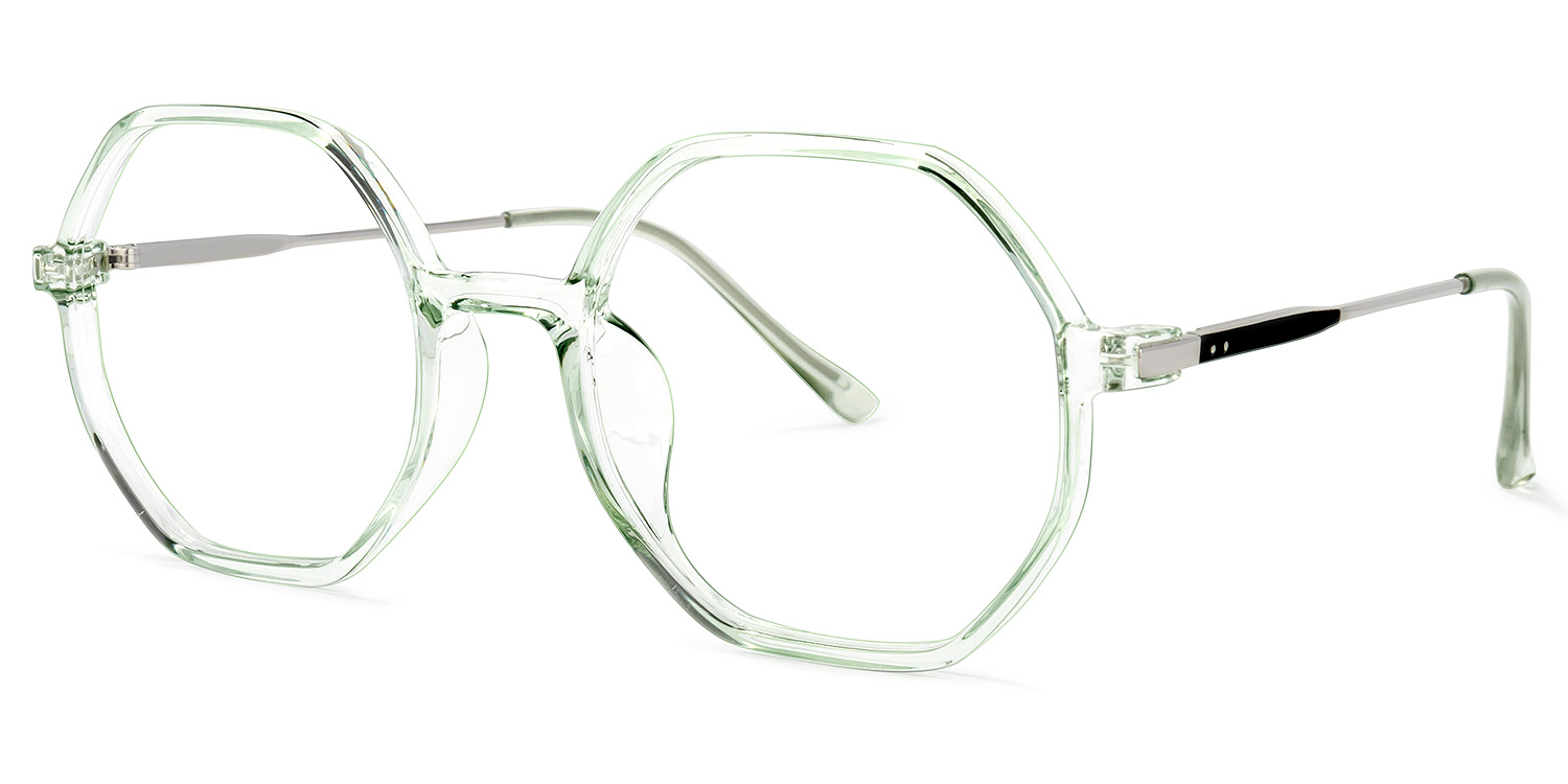 Tanner Geometric Light-Green Glasses | ZEELOOL UK1