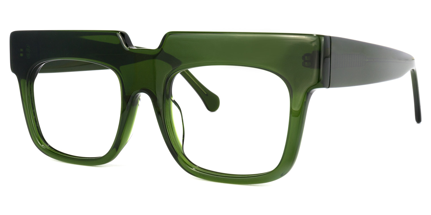 Travis Square Dark-Green Glasses | ZEELOOL UK1