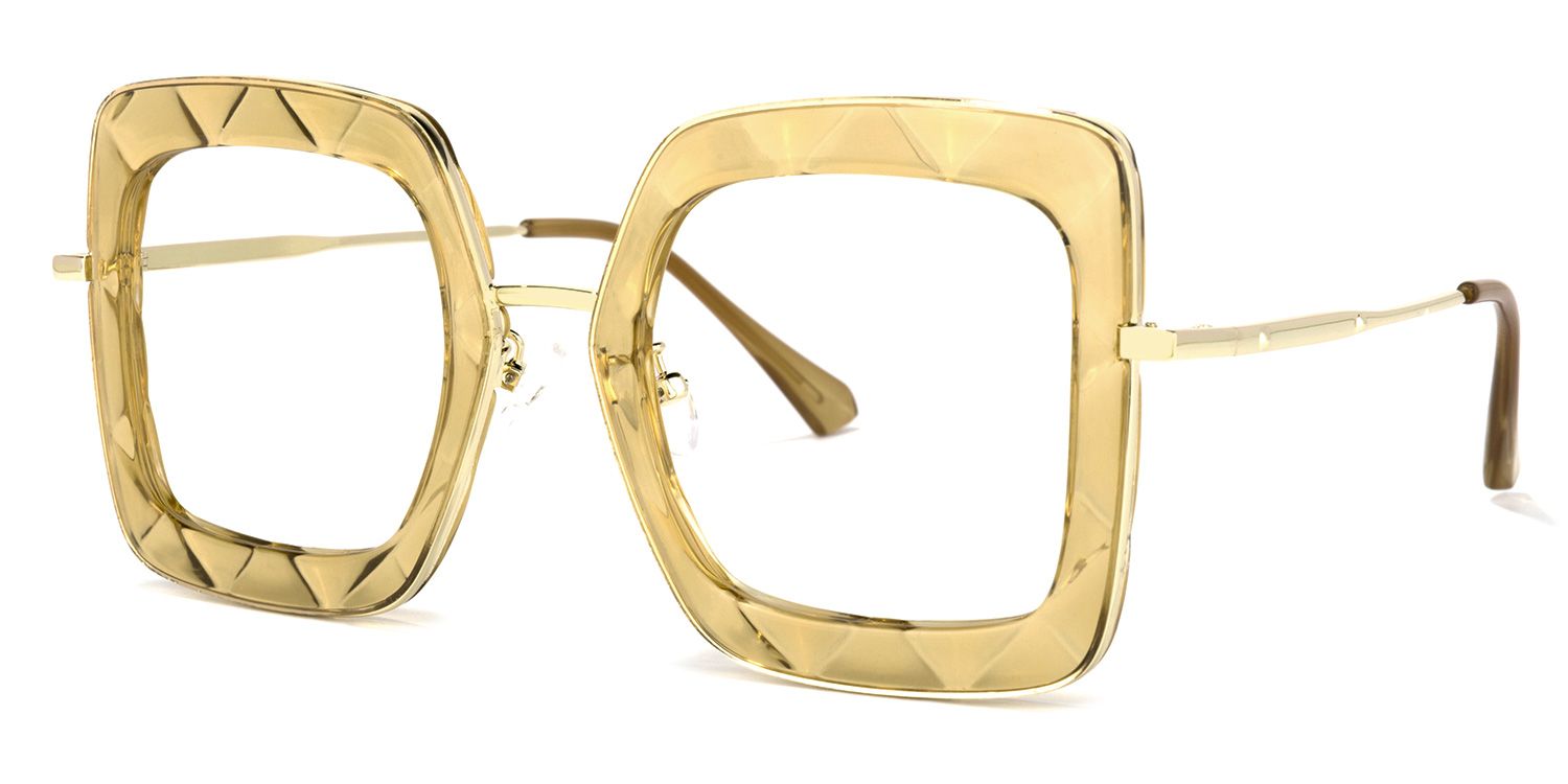 Tucker Square Yellow Glasses | ZEELOOL UK1