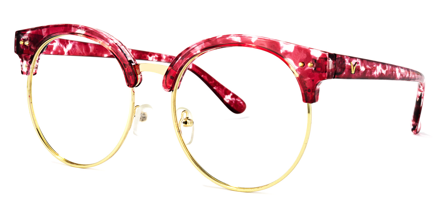 Tatiana Browline Red-Floral Glasses | ZEELOOL UK1