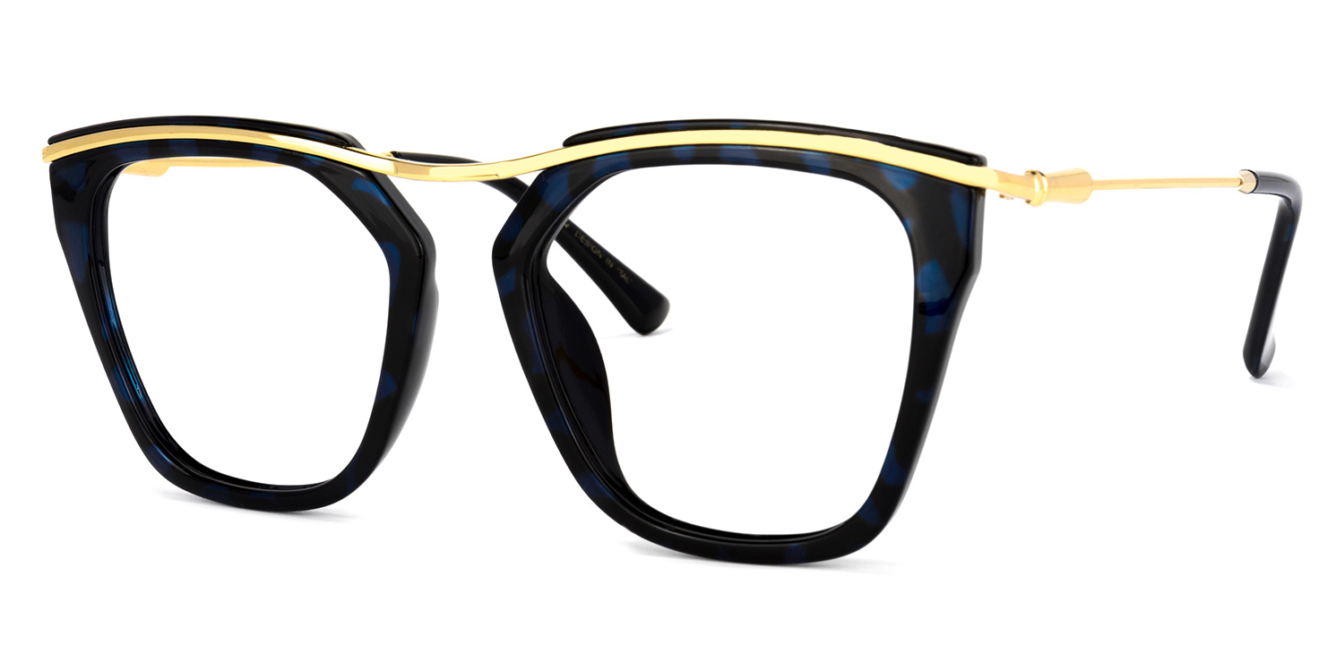Yadiel Geometric Black-Blue Glasses | ZEELOOL UK1