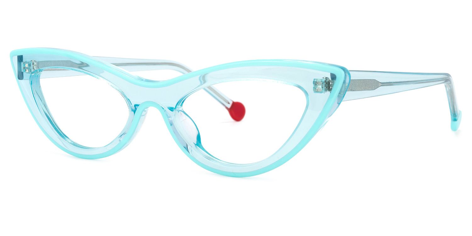 Yuki Cateye Light-Blue Glasses | ZEELOOL UK1
