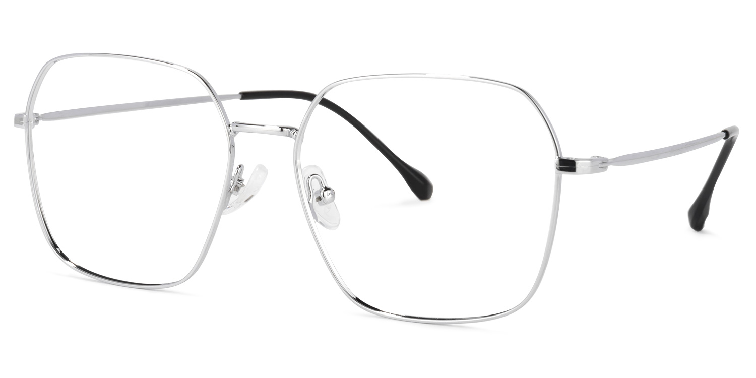 Zander Square Silver Glasses | ZEELOOL UK1