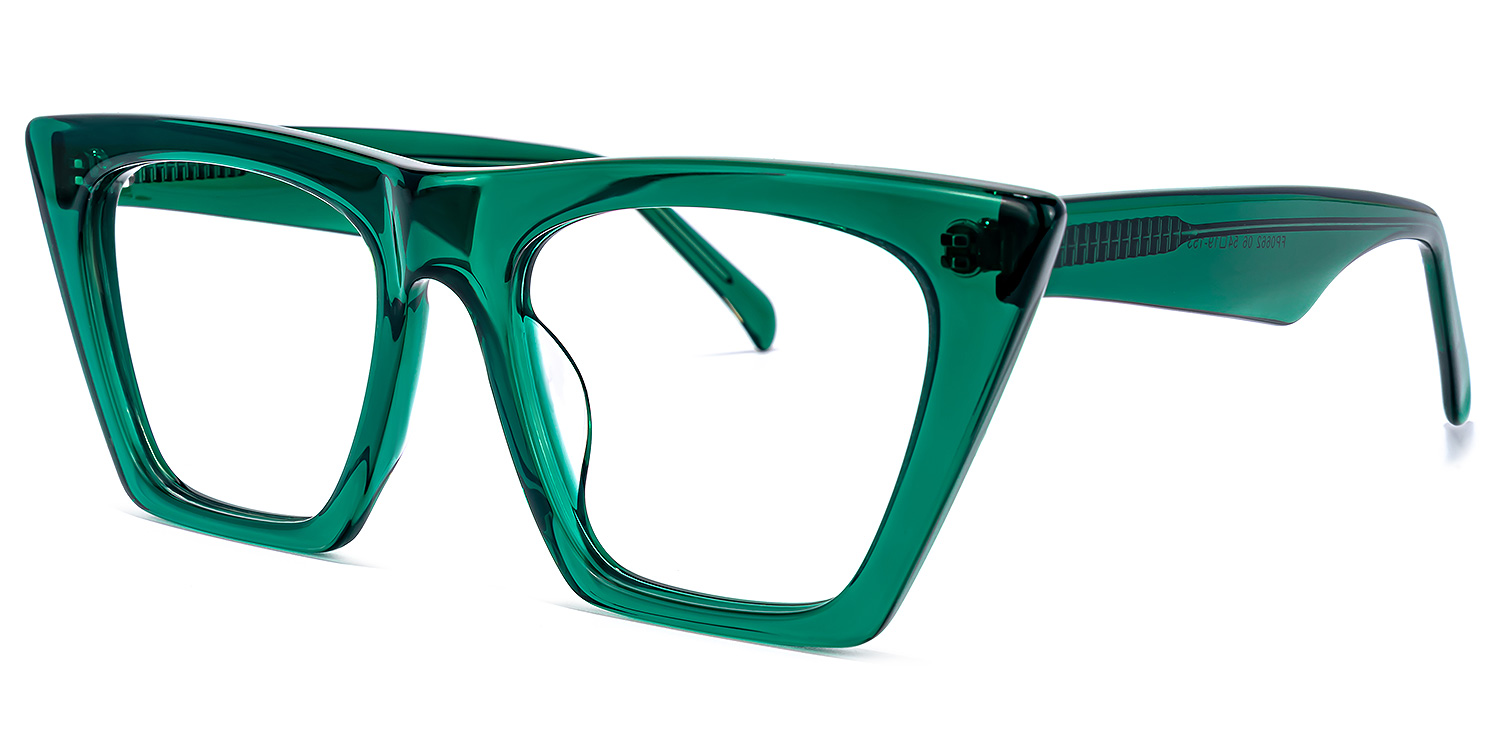 Cecile Cat Eye Green Glasses | ZEELOOL UK1