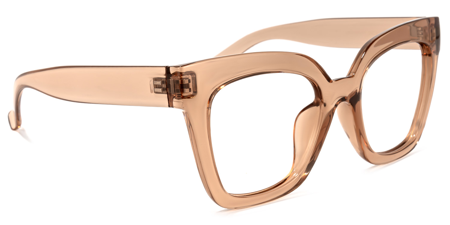 Malcolm Square Crystal Champagne Frame Glasses | ZEELOOL UK2
