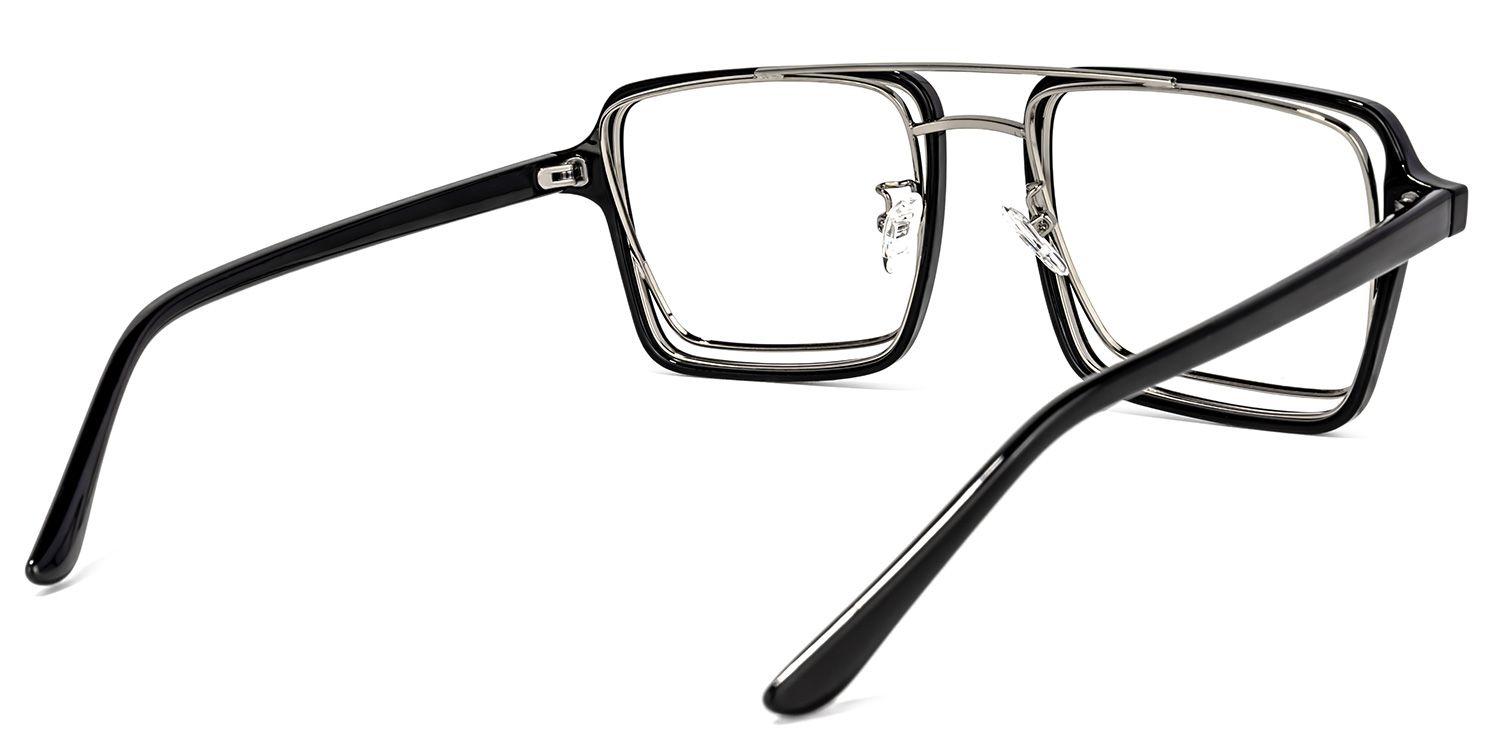 Aviator Black-Silver Glasses | ZEELOOL UK4