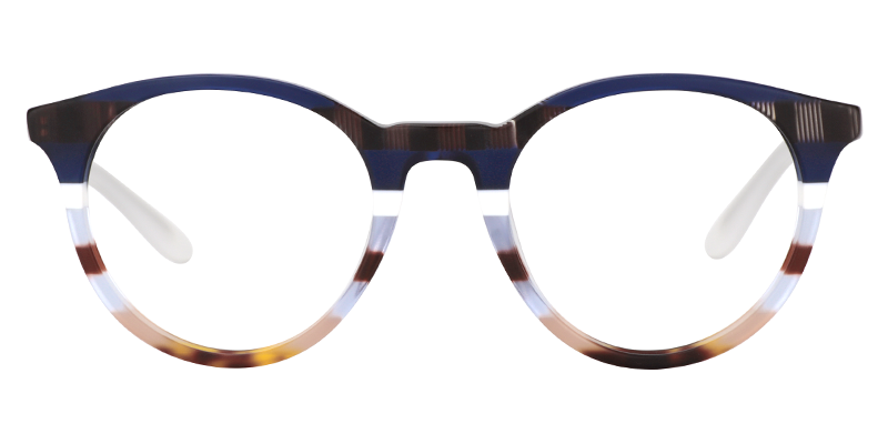 Round Dark Blue Glasses | ZEELOOL UK0