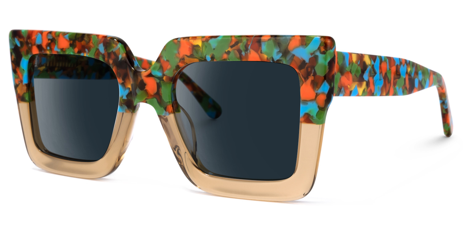 ZEELOOL Brandon Square Champagne Sunglasses