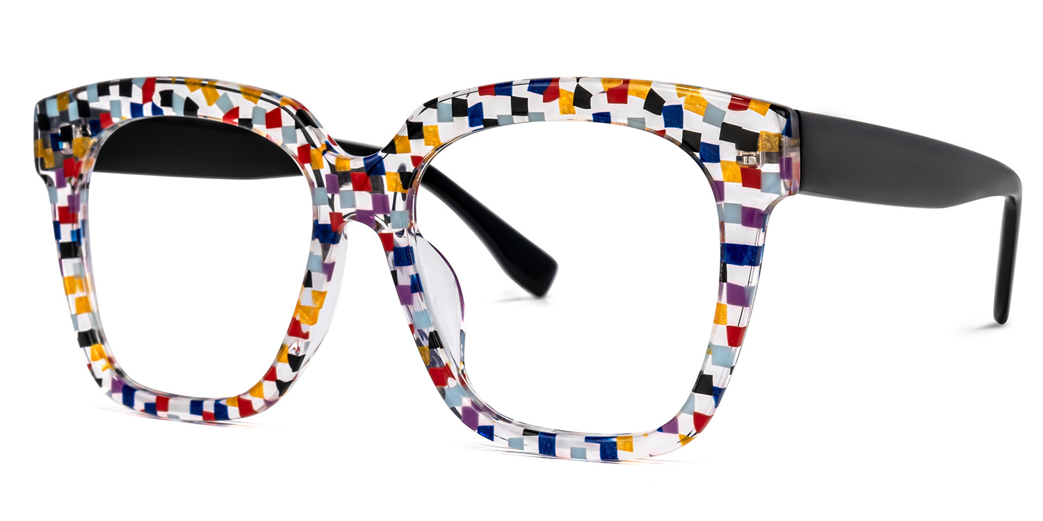 Xion Square Colorful-Point Glasses1