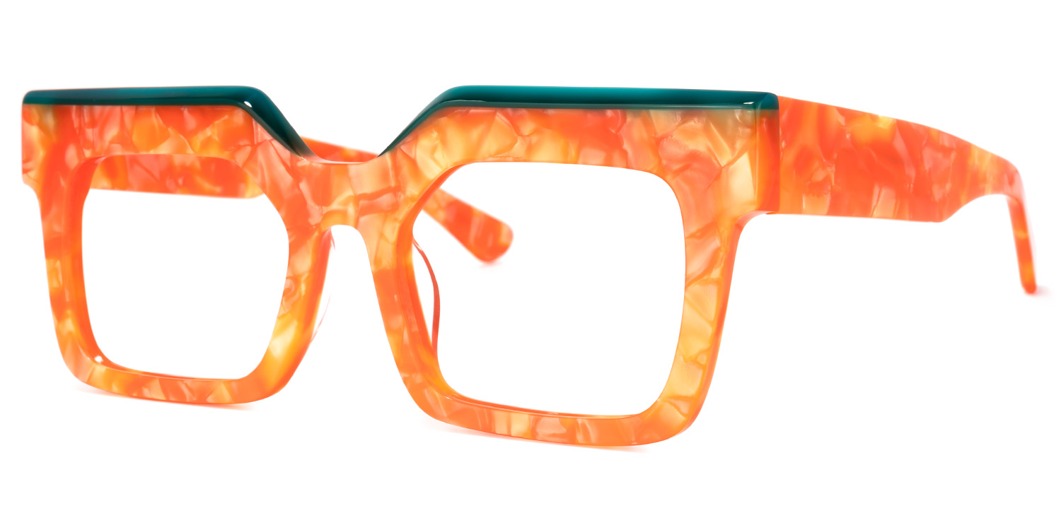 Rosado Rectangle Orange Glasses | ZEELOOL UK1