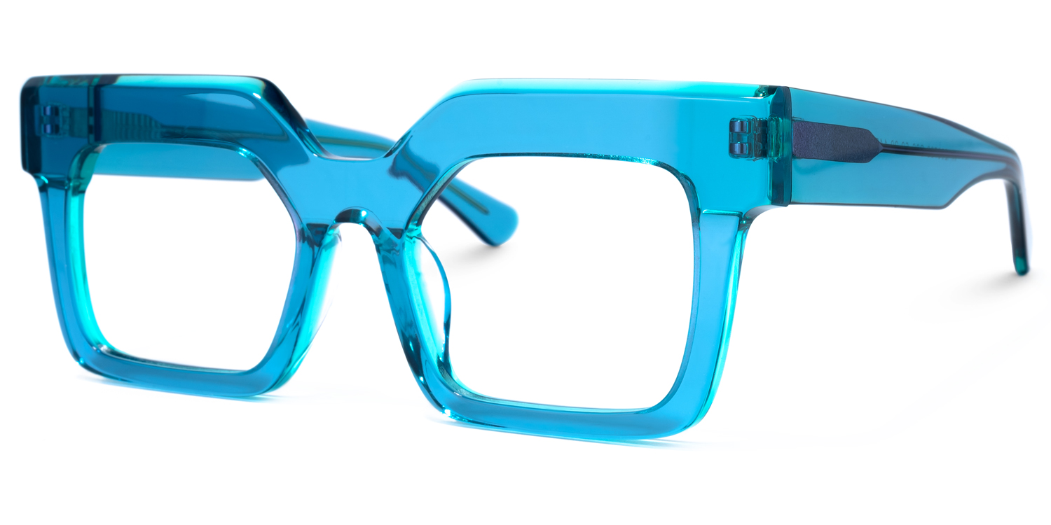 Rosado Rectangle Blue Glasses | ZEELOOL UK1