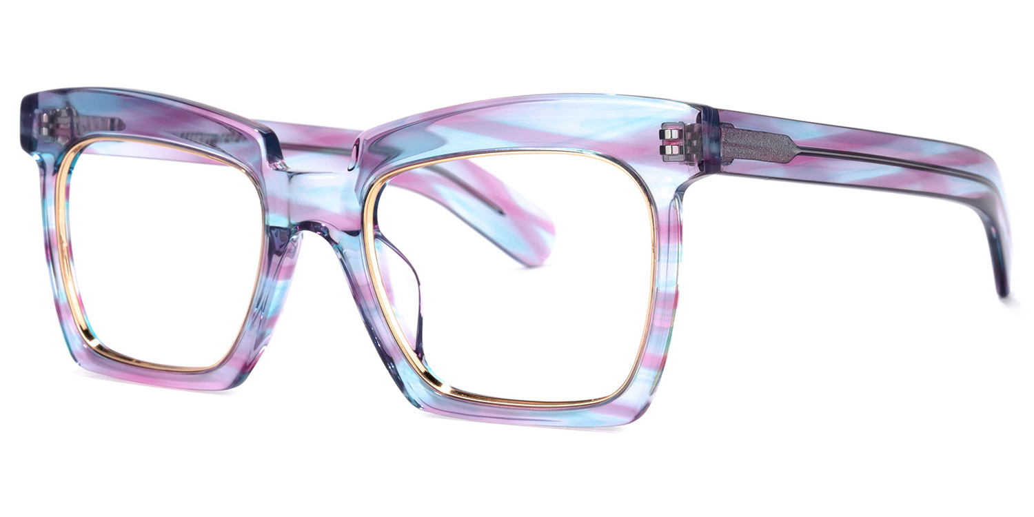 Corrales Square Purple-Blue Glasses | ZEELOOL UK1