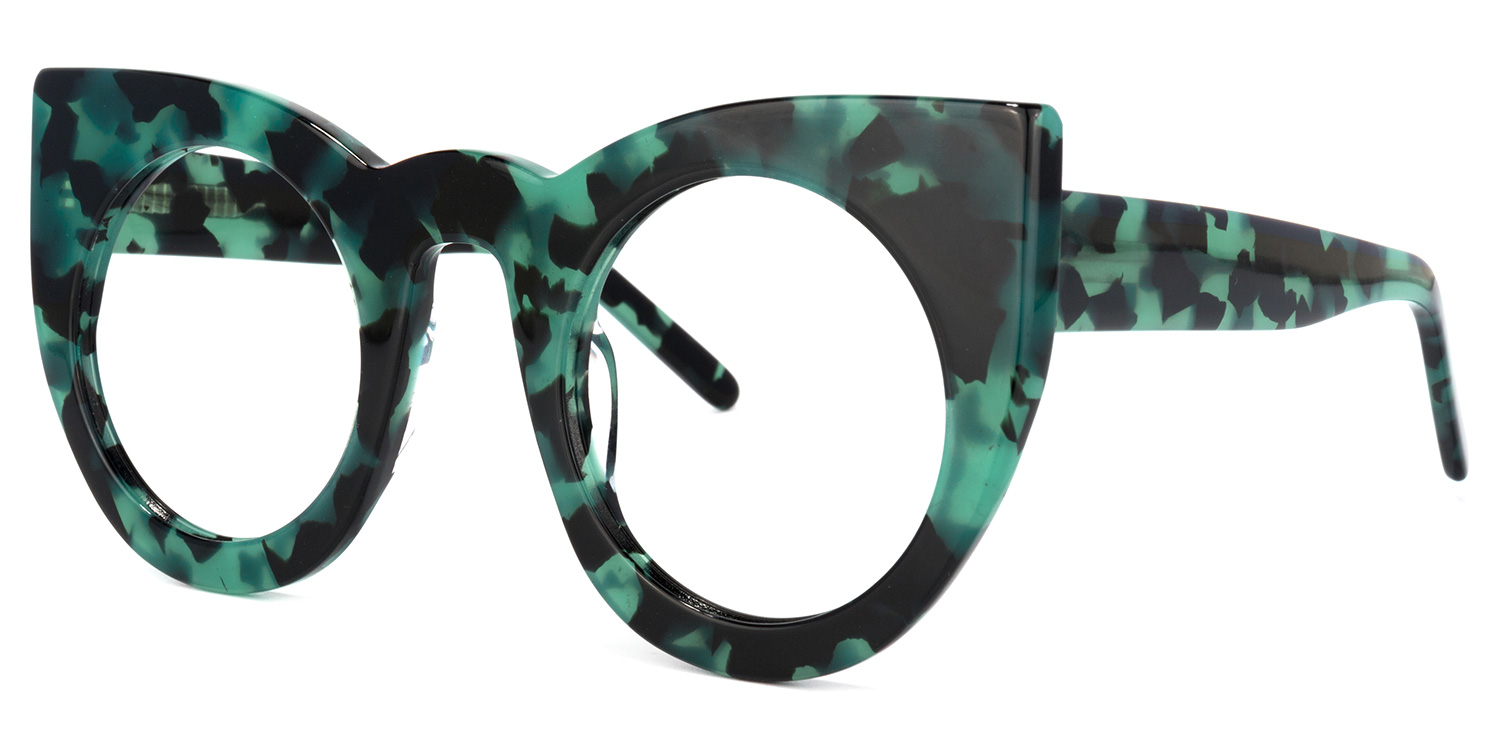 Ophelia Cateye Green-Floral Glasses | ZEELOOL UK1