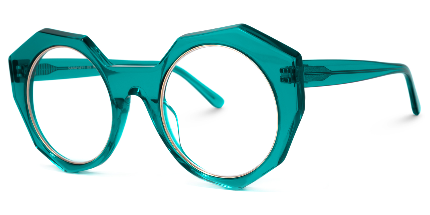 Bogar Geometric Green Glasses | ZEELOOL UK1