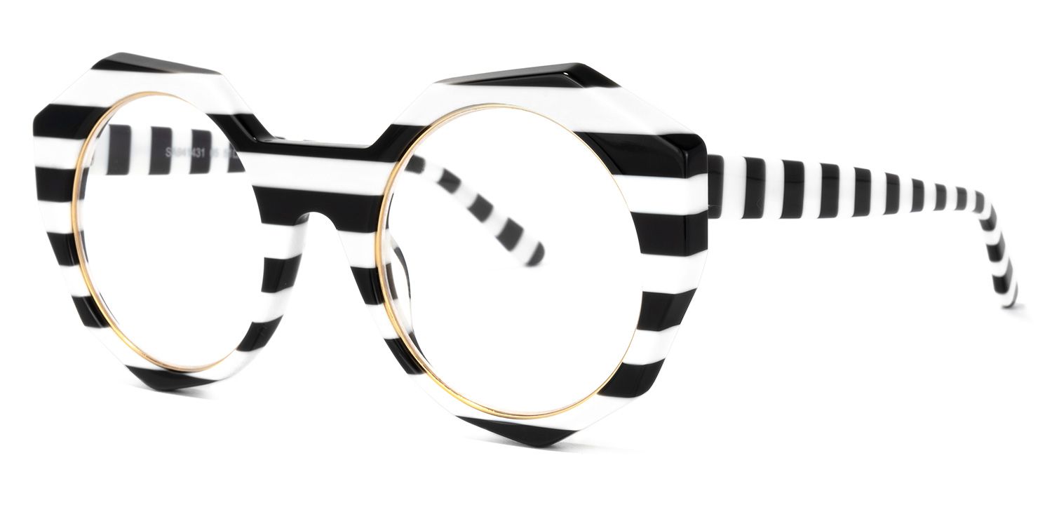 Bogar Geometric Black-White Glasses | ZEELOOL UK1