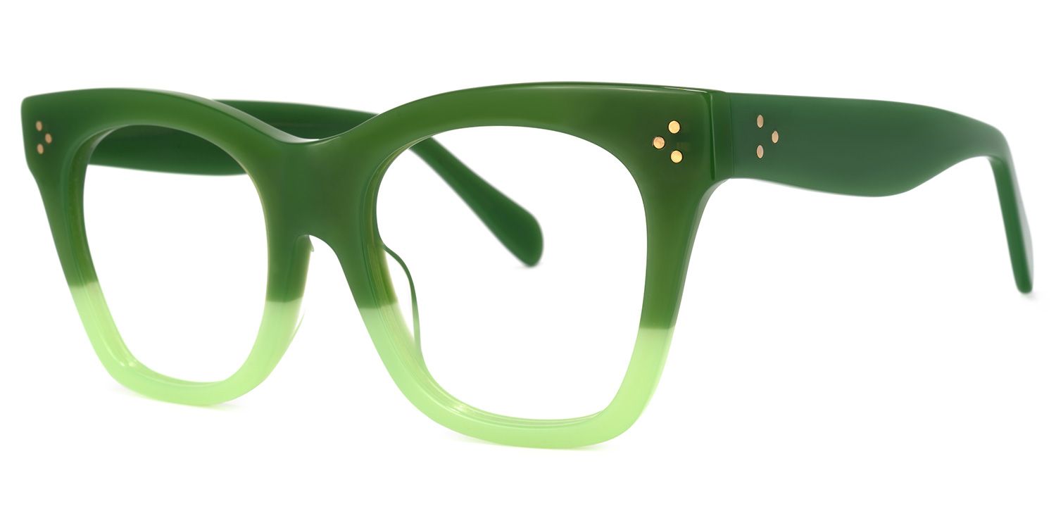 Tandy Rectangle Green Glasses | ZEELOOL UK1