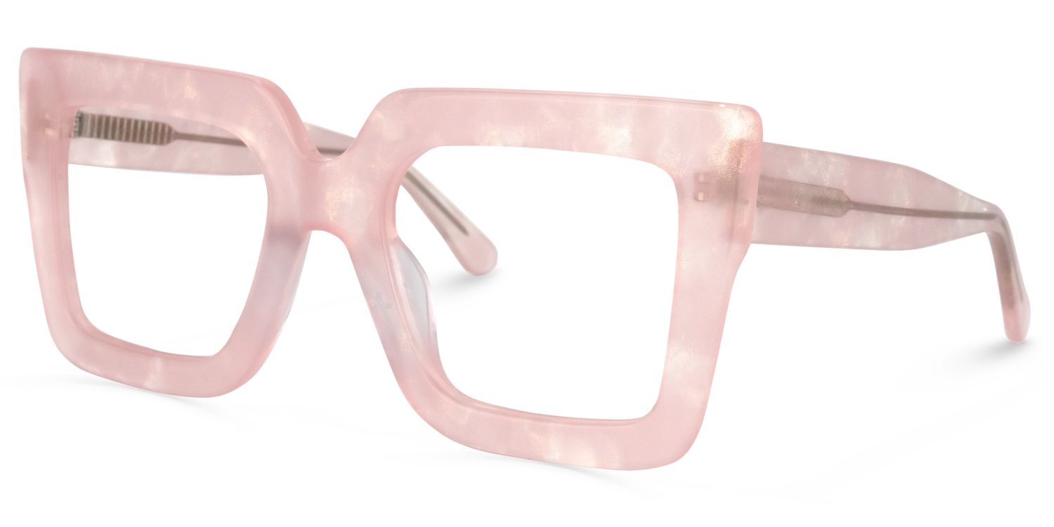 Brandon Square Pink Wide Frame Glasses | ZEELOOL UK1