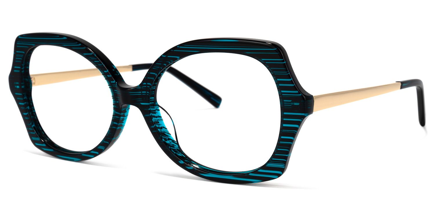 Sugarplum Geometric Blue Glasses | ZEELOOL UK1