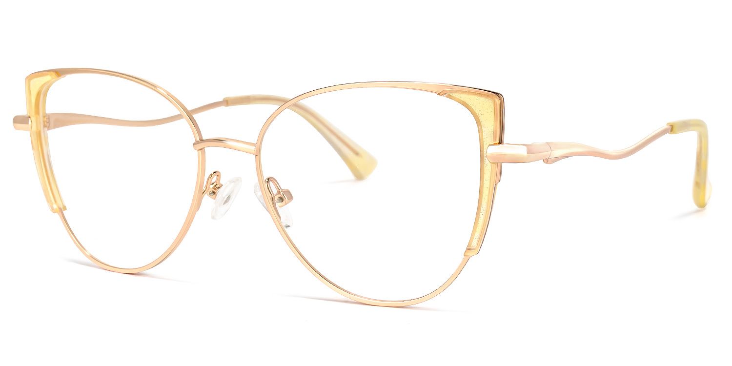 Hawraa Cateye Yellow Glasses | ZEELOOL UK1