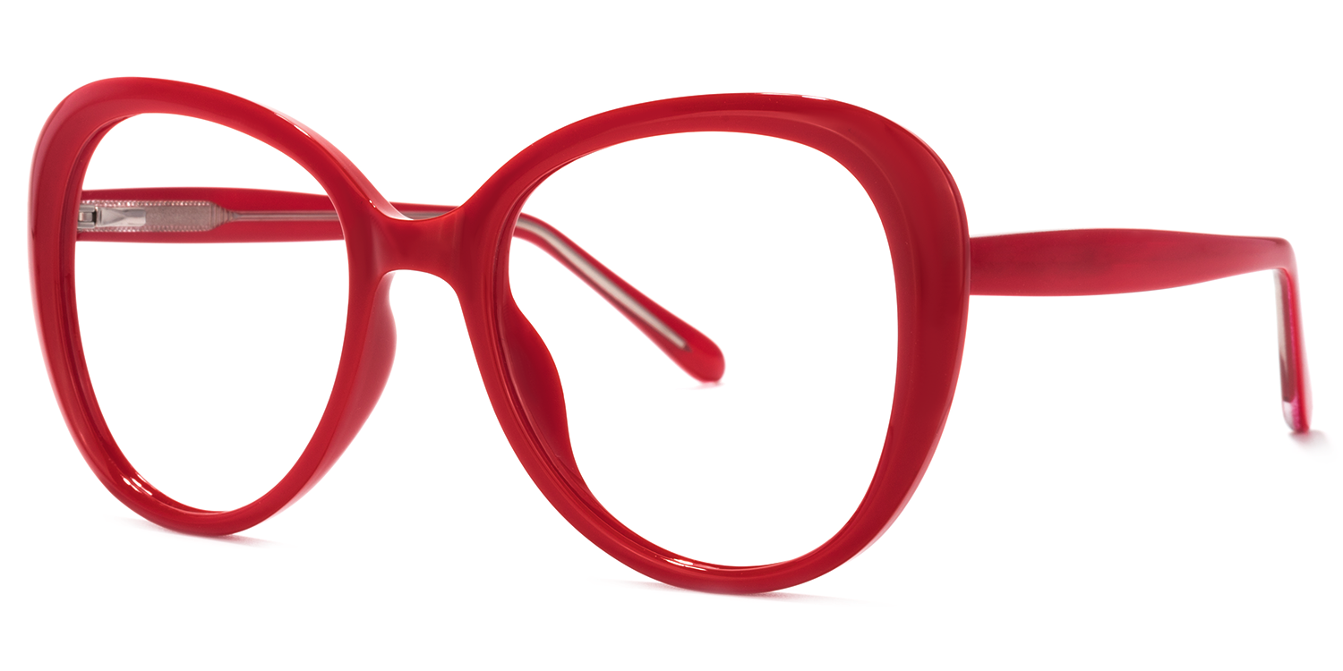 Elena Round Red Glasses | ZEELOOL UK2