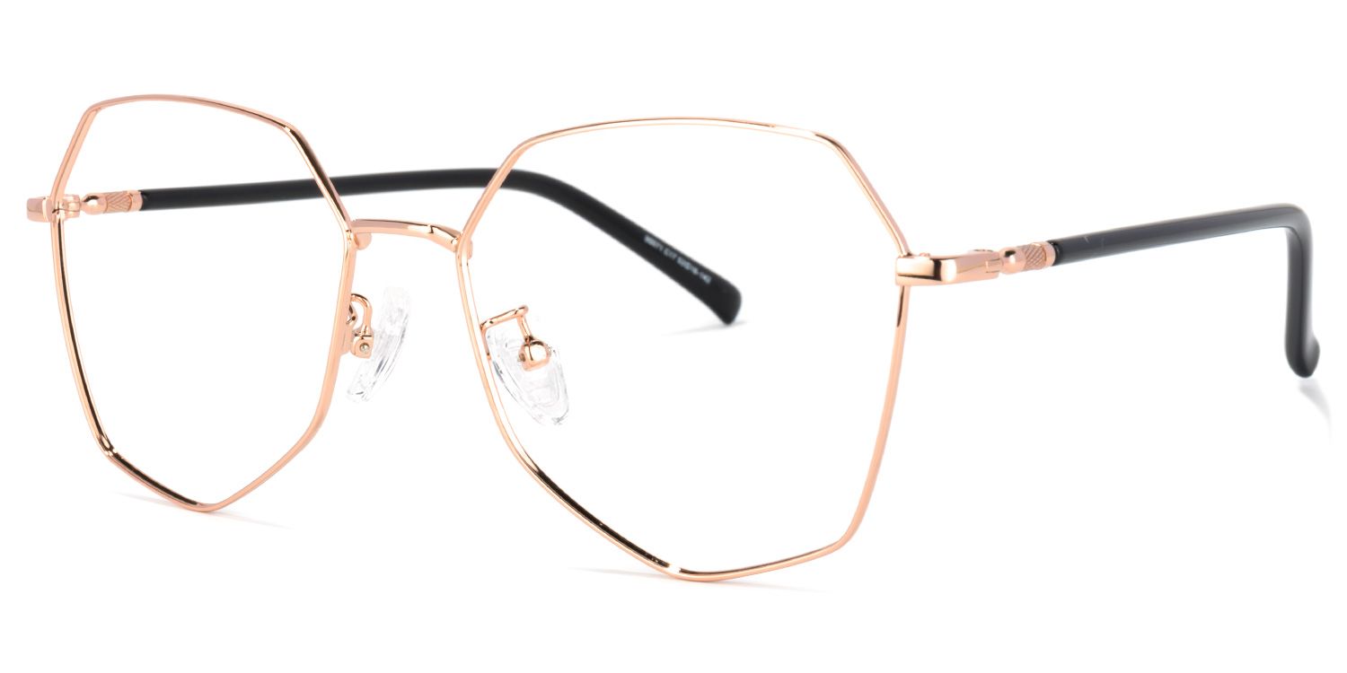 Bivins Geometric Gold Thin Frame Glasses | ZEELOOL UK1