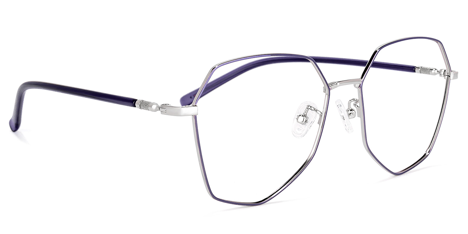 Bivins Geometric Purple Glasses | ZEELOOL UK2