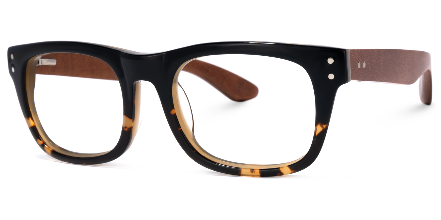 Garz Rectangle Black Glasses | ZEELOOL UK1