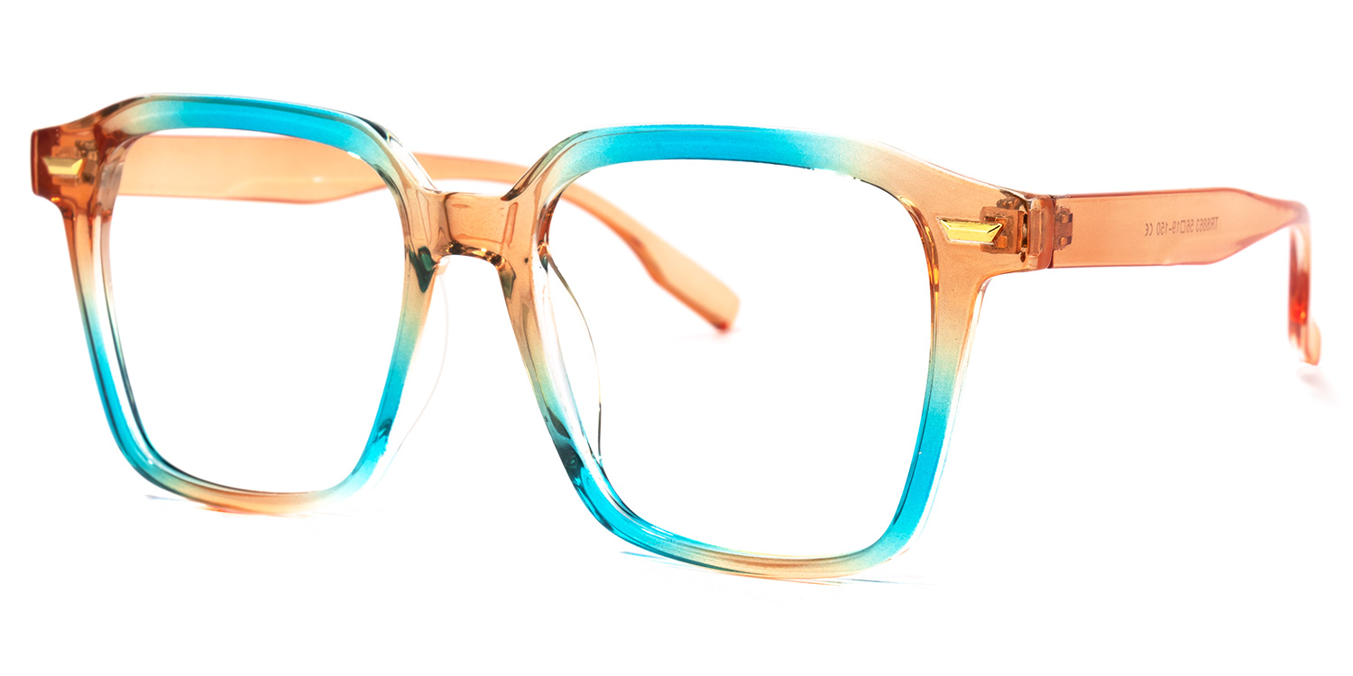 Rivera Square Blue-Orange Glasses | ZEELOOL UK1