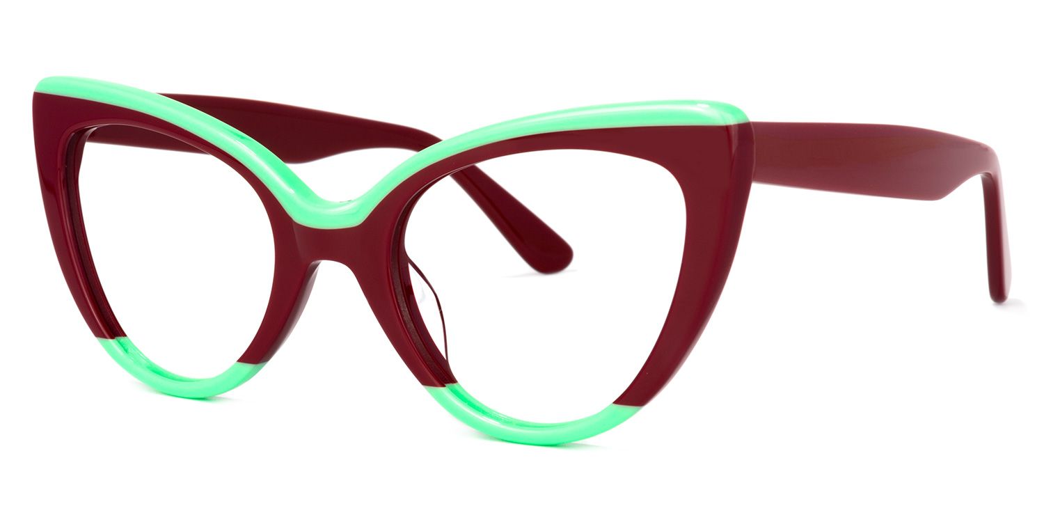 Claudette Cat Eye Burgundy Glasses | ZEELOOL UK4