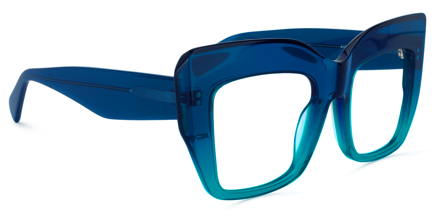 Charmaine Blue-Green Frame Glasses | ZEELOOL UK2